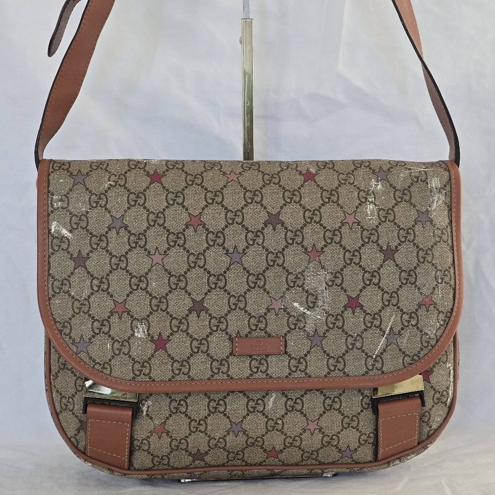 Gucci Messenger Buckle Bag Printed GG Coated Canvas Medium